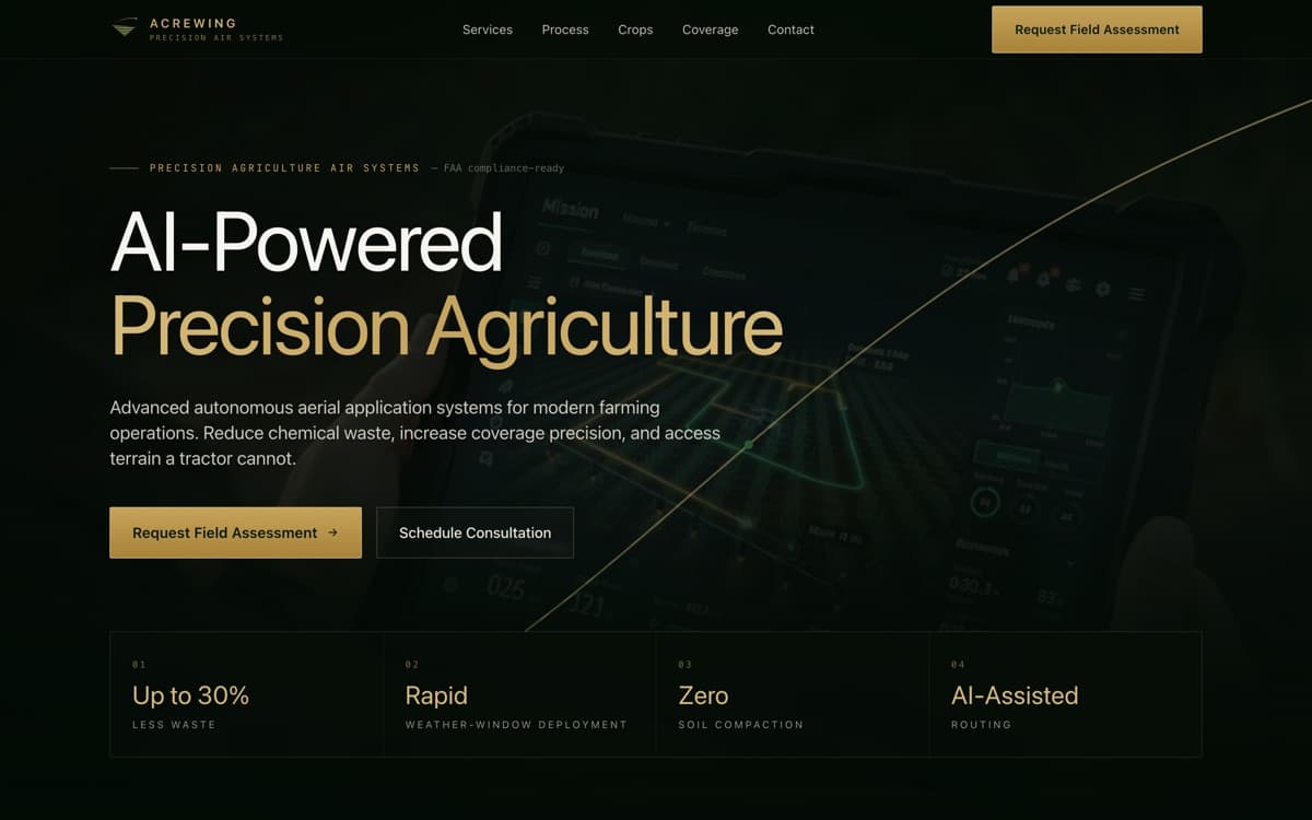 AcreWing — website preview