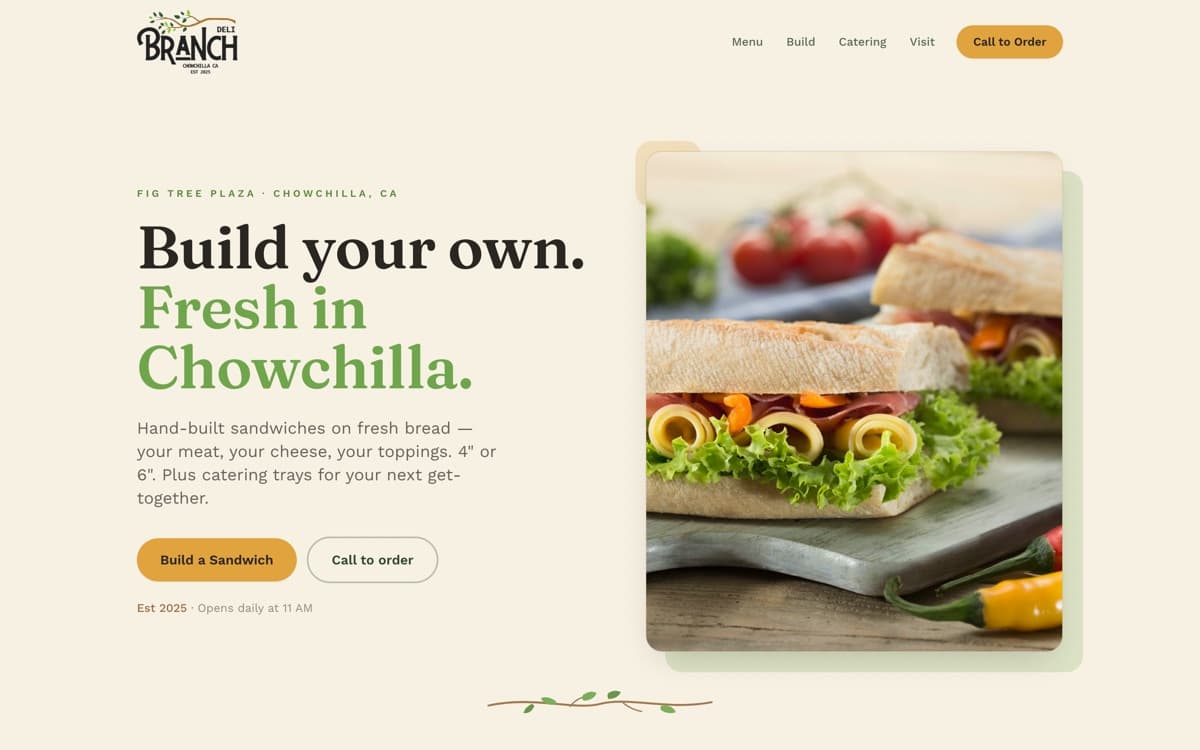 The Branch Deli — website preview